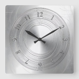Reloj Cuadrado aluminium look
