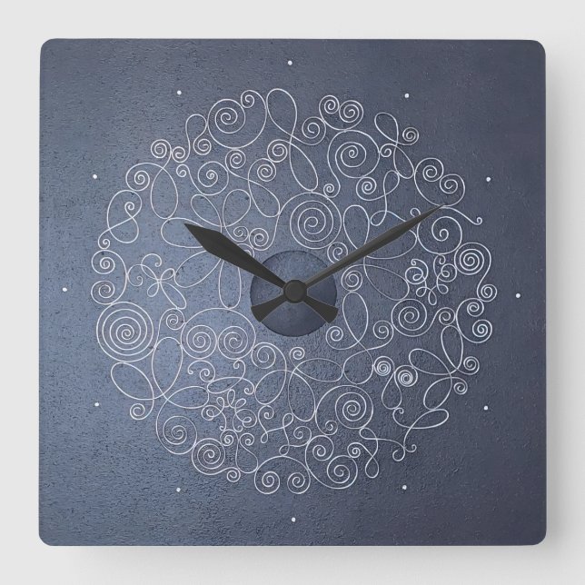 Reloj Cuadrado aluminum wire ornaments (Anverso)