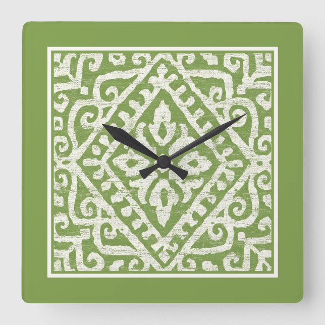 Reloj Cuadrado Amadora Green Pattern (Anverso)