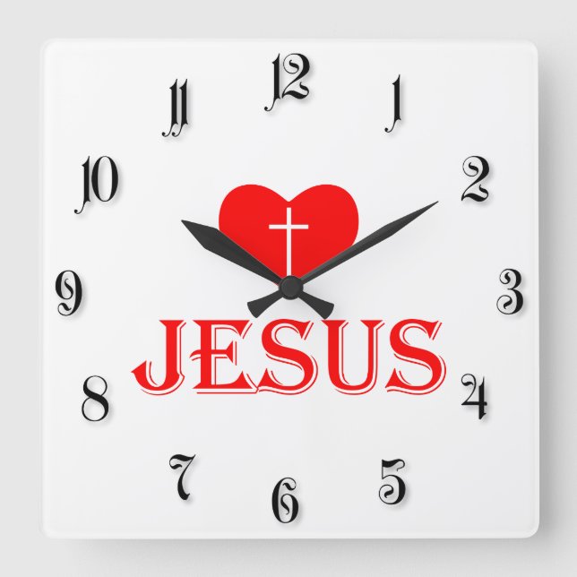Reloj Cuadrado Amando a Jesús (Anverso)