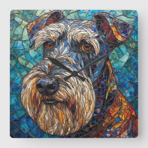 Reloj Cuadrado Amante de perros schnauzer regalo para dueño de sc