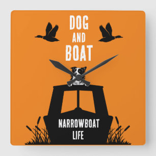 Reloj Cuadrado Amantes de canallanes en lancha estrecha