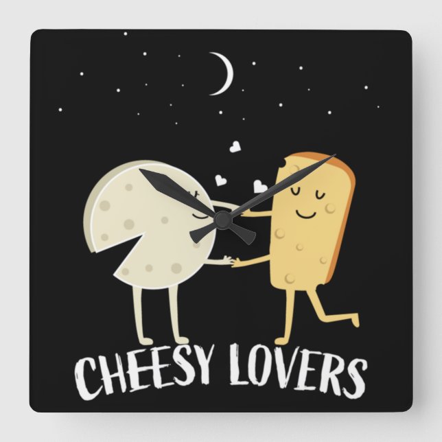 Reloj Cuadrado Amantes del queso de Francia (Anverso)