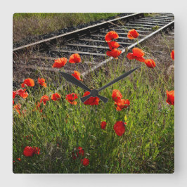 Reloj Cuadrado Amapola silvestre