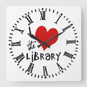 Reloj Cuadrado Amar a la Biblioteca