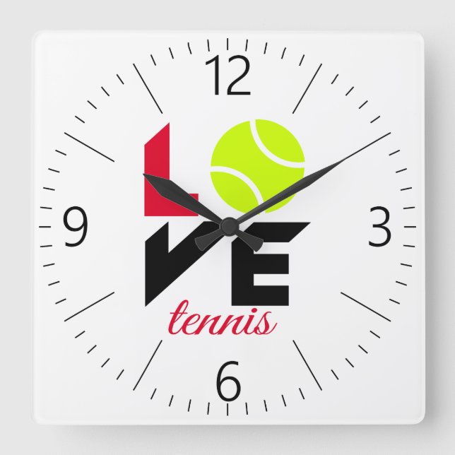 Reloj Cuadrado Amar el tenis (Anverso)