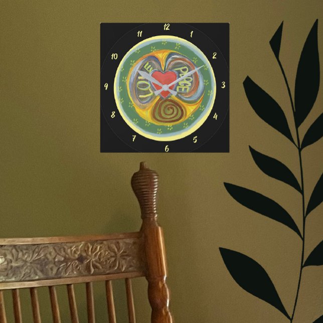 Reloj Cuadrado Amar la paz, respirar la paz es ahora un muro cuad (Subido por el creador)