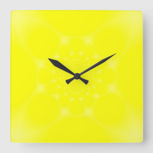 Reloj Cuadrado Amarillo Brillante