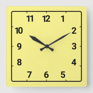 Reloj Cuadrado Amarillo claro