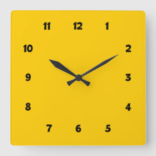 Reloj Cuadrado Amarillo con números