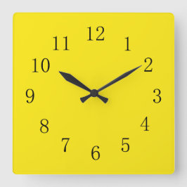 Reloj Cuadrado Amarillo limón brillante