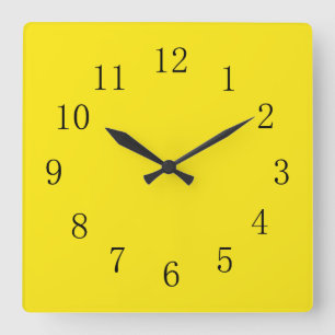 Reloj Cuadrado Amarillo limón brillante