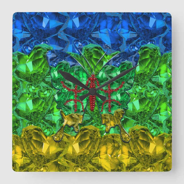 Reloj Cuadrado Amazigh (Anverso)