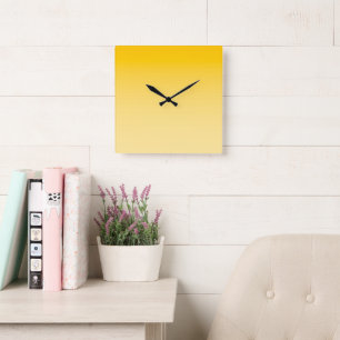 Reloj Cuadrado AMBIENTE DE PRIMAVERA – Amarillo Pastel de claro