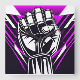 Reloj Cuadrado Ámbito de cómics de FIST UPRIGHT