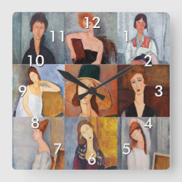 Reloj Cuadrado Amedeo Modigliani - Collage de obras maestras