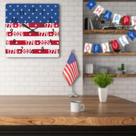 Reloj Cuadrado America 250 Stars & Stripes 1776 2026 Numbers