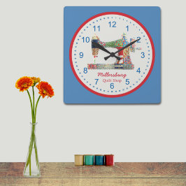 Reloj Cuadrado Americana Patchwork Sewing Machine Wall Clock