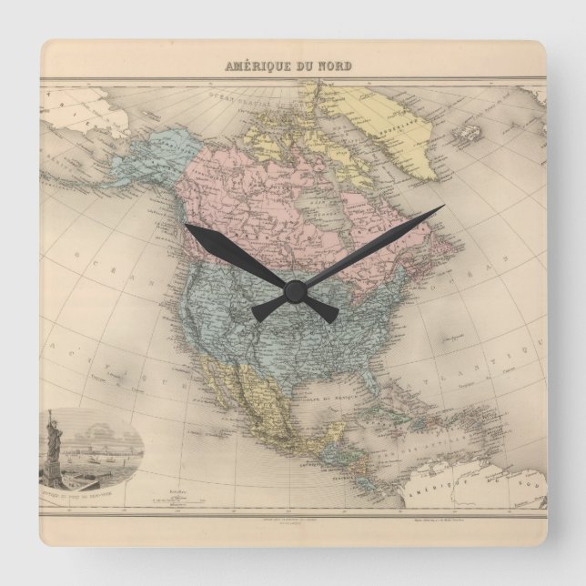 Reloj Cuadrado Amerique du Nord. (Anverso)