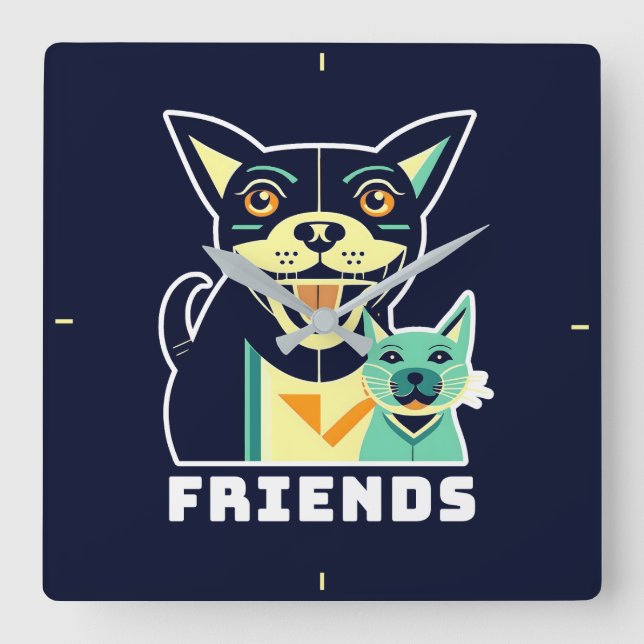 Reloj Cuadrado Amigos (Anverso)