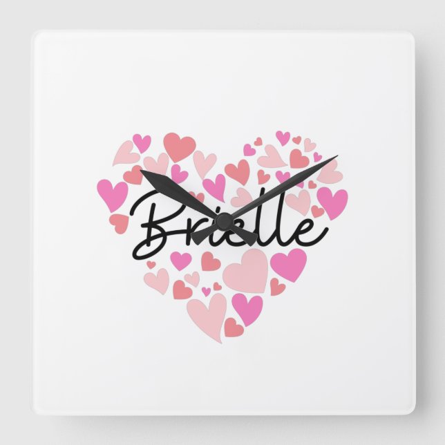 Reloj Cuadrado Amo a Brielle (Anverso)