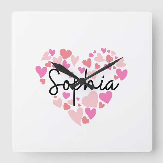 Reloj Cuadrado Amo a Sophia (Anverso)