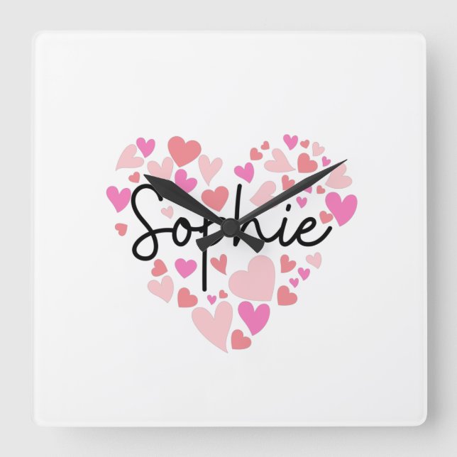 Reloj Cuadrado Amo a Sophie (Anverso)