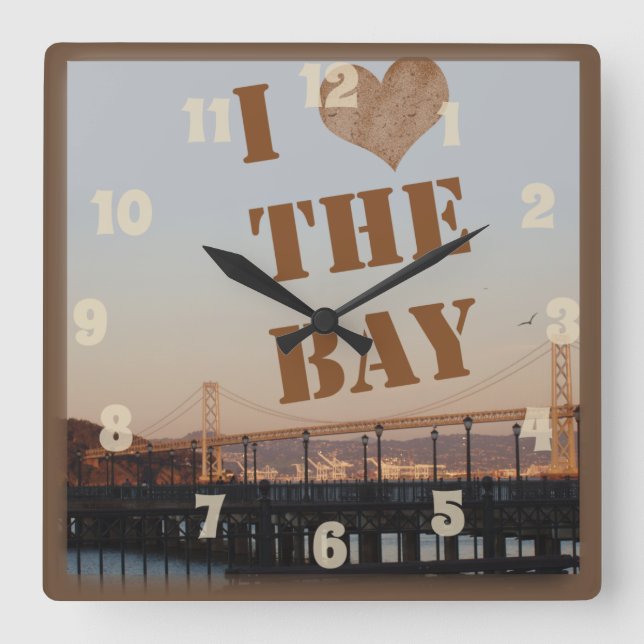 Reloj Cuadrado ¡Amo la Bahía! (Anverso)