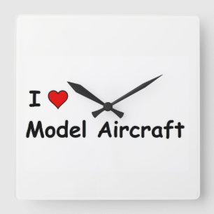 Reloj Cuadrado Amo los aviones modelo