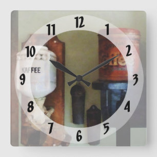 Reloj Cuadrado Amoladora de la poder de café y de café