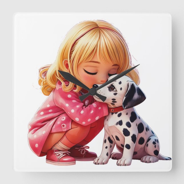 Reloj Cuadrado Amor de Cachorro (Anverso)
