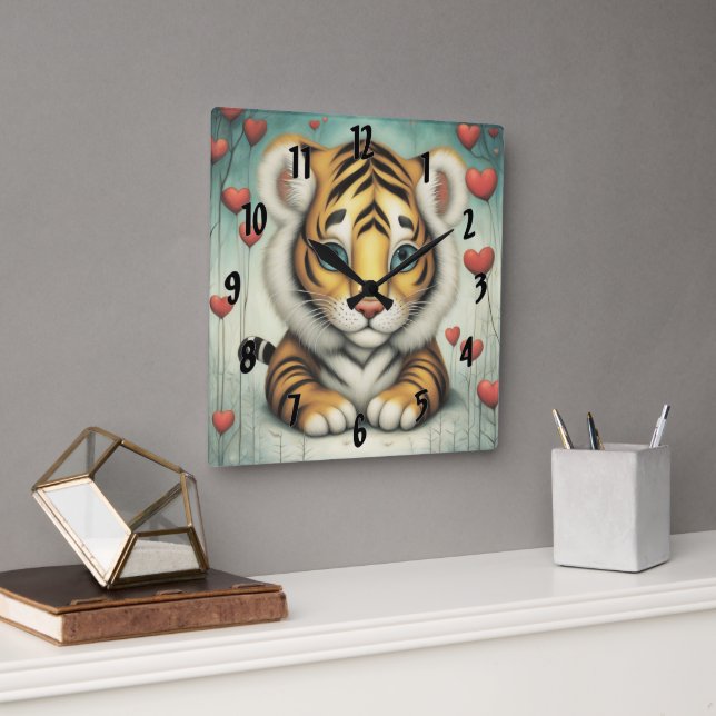 Reloj Cuadrado Amor de tigre 2 (Oficina)