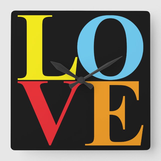 Reloj Cuadrado Amor del arte pop (Anverso)