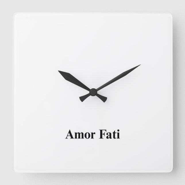 Reloj Cuadrado Amor Fati Minimalist Office Wall Clock (Anverso)