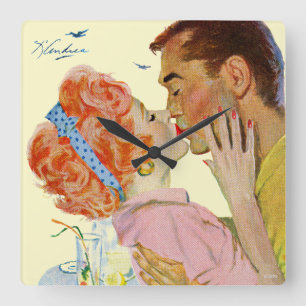 Reloj Cuadrado Amor-Pegado