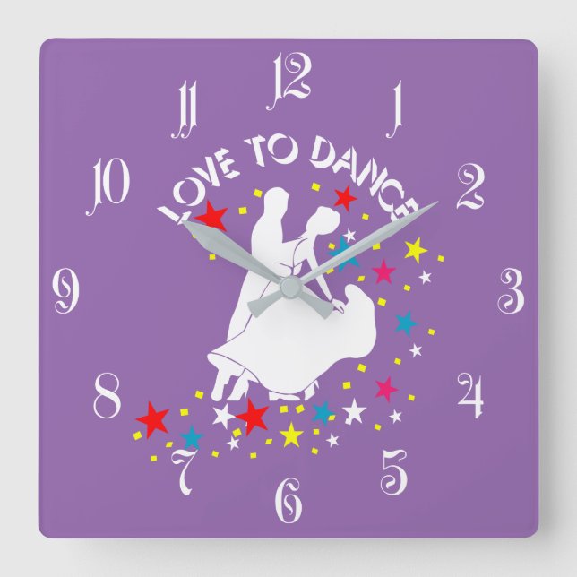 Reloj Cuadrado Amor por bailar (Anverso)