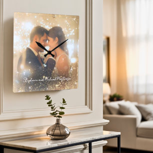 Reloj Cuadrado Amor Romántico Moderno Recuerdo de Confianza Boda