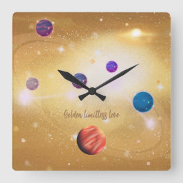 Reloj Cuadrado Amor sin límites dorados