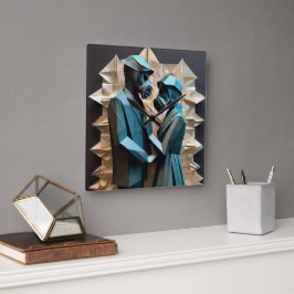 Reloj Cuadrado AMOR Y RESISTENCIA Origami 3