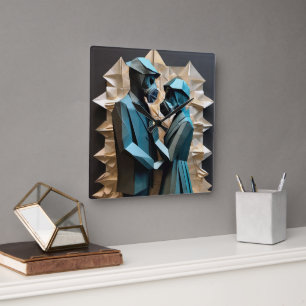 Reloj Cuadrado AMOR Y RESISTENCIA Origami 3