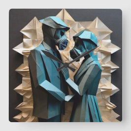 Reloj Cuadrado AMOR Y RESISTENCIA Origami 3