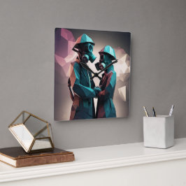 Reloj Cuadrado AMOR Y RESISTENCIA POLÍTICO Isométrico BAJO