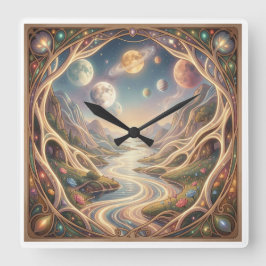 Reloj Cuadrado An abstract depiction of a hidden paradise
