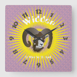 Reloj Cuadrado Ancha 21. März bis 20. April Uhr