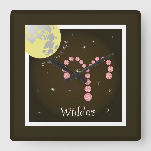 Reloj Cuadrado Ancha 21. März bis 20. April Uhr (Anverso)