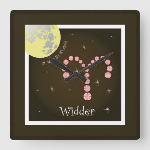 Reloj Cuadrado Ancha 21. März bis 20. April Uhr