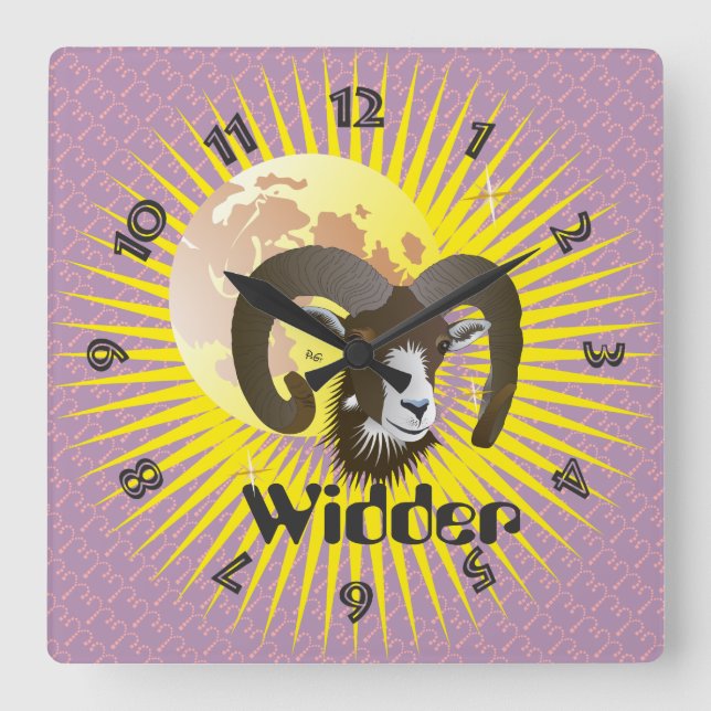 Reloj Cuadrado Ancha 21. März bis 20. April Uhr (Anverso)