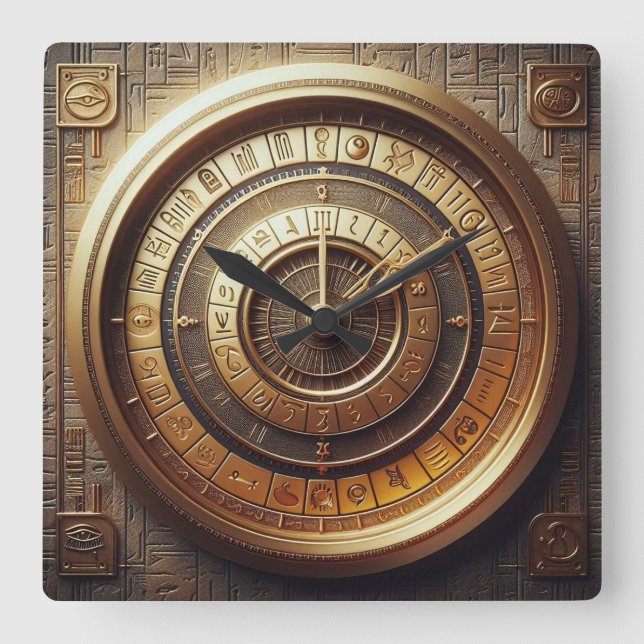 Reloj Cuadrado Ancianos antecedentes egipcios (Anverso)