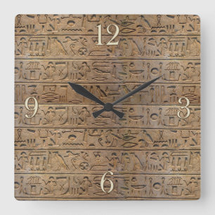 Reloj Cuadrado Ancient Egyptian Hieroglyphs Designer Clock