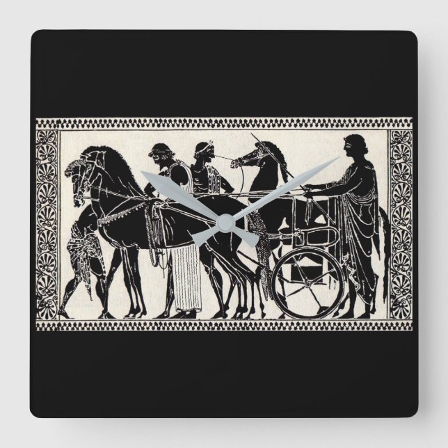 Reloj Cuadrado ancient Roman men and horses (Anverso)